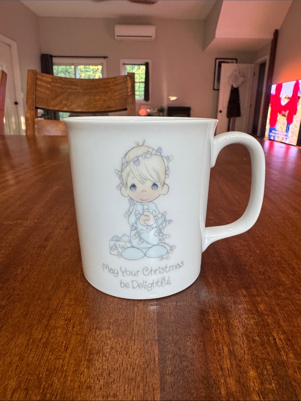 Vintage 1985 Precious Moments Mug - 'May Your Christmas be Delightful'